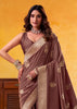 Coffee Brown Woven Tusser Silk Saree
