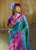 Enamel Blue Woven Banarasi Silk Saree
