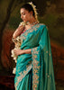 Peacock Green Embroidered Tissue Saree