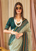 Leaf Green Printed Soft Silk Saree