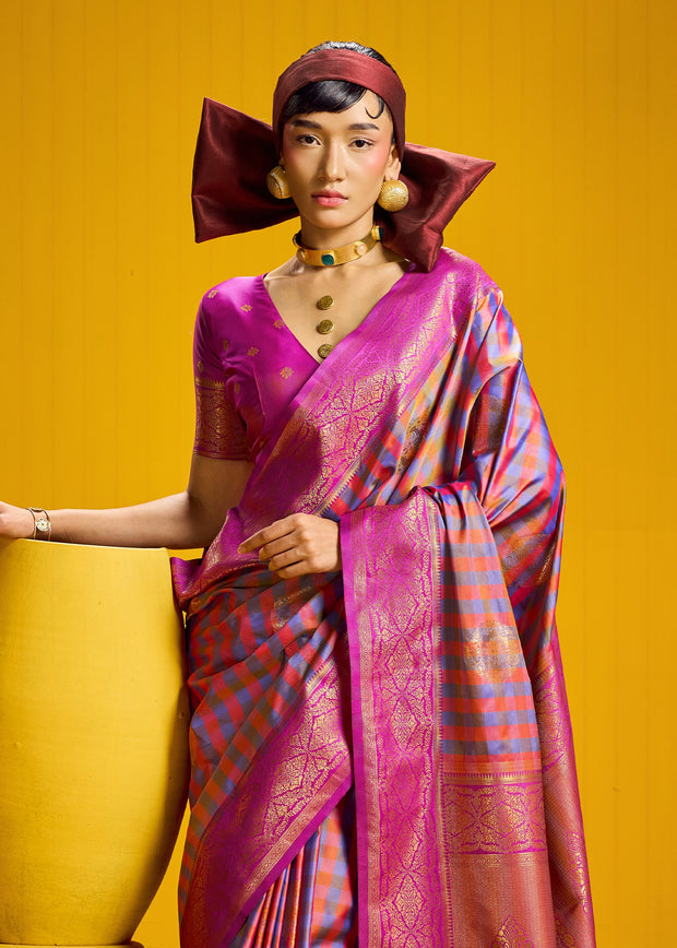 Purple Banarasi Silk Saree