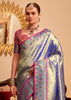 Indigo Blue Woven Banarasi Tissue Silk Saree