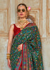 Hunter Green Printed Kashmiri Jamewar Saree