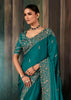 Everglade Green Embroidered Soft Silk Saree