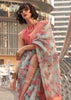 Aqua Blue Woven Banarasi Tissue Silk Saree
