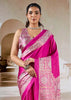 Princess Pink Printed Satin Silk Saree