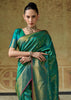 Peacock Green Woven Banarasi Silk Saree