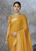 Mustard Yellow Woven Cotton Saree