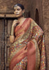 Earth Red Floral Printed Soft Silk Saree