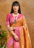 Russet Orange Woven Cotton Silk Saree