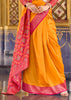 Peel Orange Woven Banarasi Silk Saree