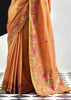 Saffron Orange Woven Tissue Silk Saree