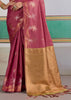Mauve Pink Woven Tussar Silk Saree