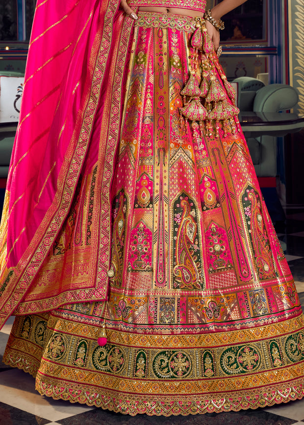 Fuchsia Pink Heavy Banarasi Designer Lehenga