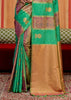 Green Purple Woven Banarasi Silk Saree