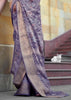 Lavender Purple Printed Georgette Silk Saree