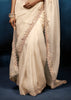 Snow White Embroidered Designer Tissue Saree