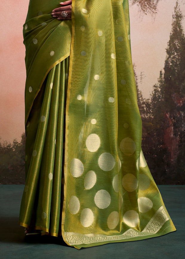 Light Green Woven Tissue Silk Saree