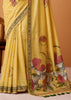Lemon Yellow Woven Cotton Saree