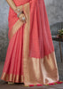 Coral Peach Woven Cotton Saree