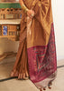 “Exclusive Offer” : Almond Brown Woven Banarasi Tussar Silk Saree