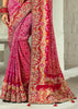 Pink Embroidered Georgette Bandhej Saree