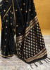 Black Woven Banarasi Satin Silk Saree
