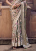 Silver Grey Digital Printed Silk Saree