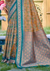 Teal Blue Woven Banarasi Silk Saree