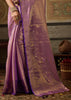 Sparkling Purple Woven Kanjivaram Silk Saree