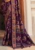 Royal Purple Floral Printed Soft Silk Saree