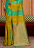 Green Yellow Woven Banarasi Silk Saree