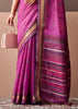 Dahlia Purple Woven Cotton Silk Saree