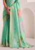 Bermuda Green Woven Linen Silk Saree