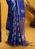 Twilight Blue Banarasi Satin Silk Saree