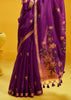 Magenta Purple Woven Munga Cotton Silk Saree