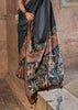 Beautiful Black Printed Silk Saree