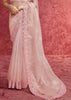 Baby Pink Embroidered Designer Saree