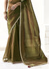 Mehndi Green Designer Organza Tissue Silk Saree