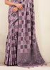 Lilac Purple Woven Linen Silk Saree