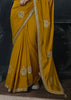 Honey Yellow Embroidered Designer Saree