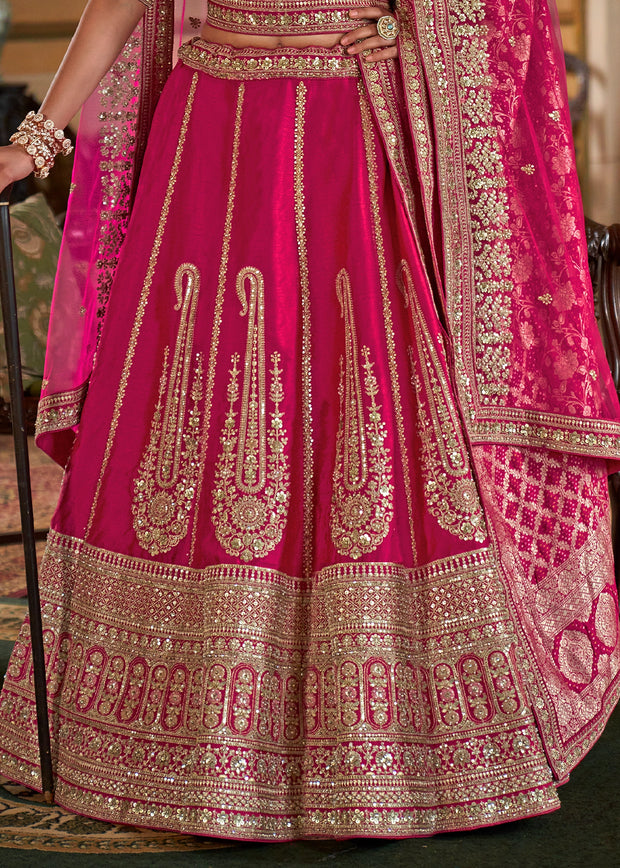 Pink Heavy Embroidered Designer Lehenga