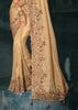 Rich Cream Embroidered Designer Tissue Saree