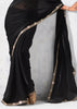Black Embroidered Designer Silk Saree