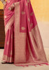 Bloom Peach Woven Tusser Silk Saree