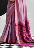 Lavender Purple Woven Linen Cotton Silk Saree