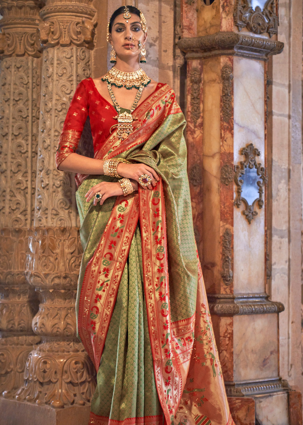 Wedding Kanjeevaram Silk | Brocade Silk Saree | ai215552