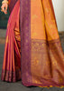 Apricot Orange Dual Tone Woven Banarasi Silk Saree