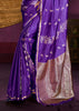 True Purple Banarasi Satin Silk Saree