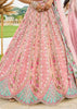 Elegant Pink Tissue Embroidered Wedding Lehenga